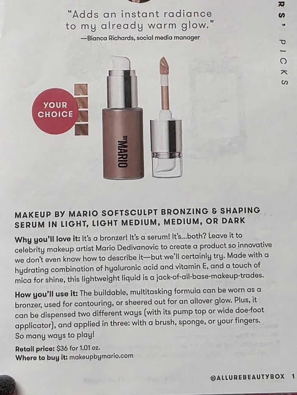 Makeup By Mario Soft Sculpt Bronzing & Shaping Serum 